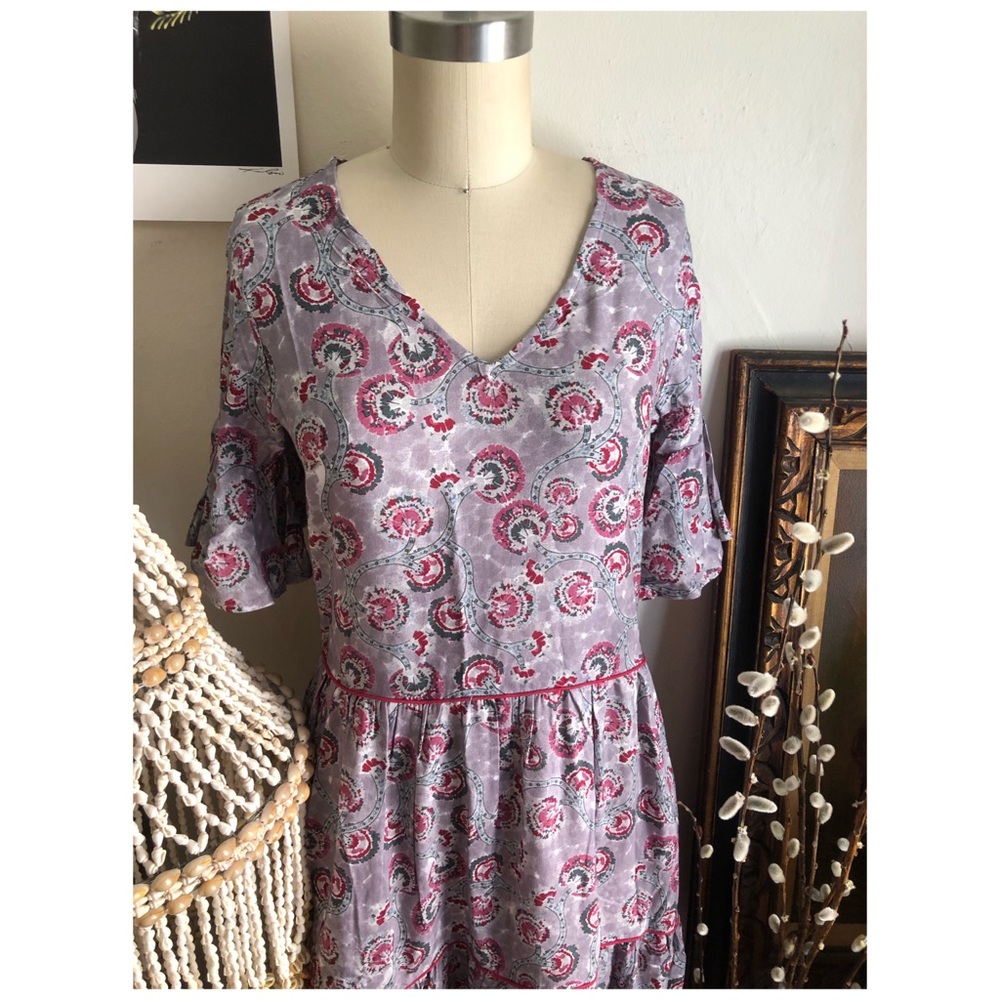 Vajor Wine Maxi Batik dress print made in India - Picture 8 of 16